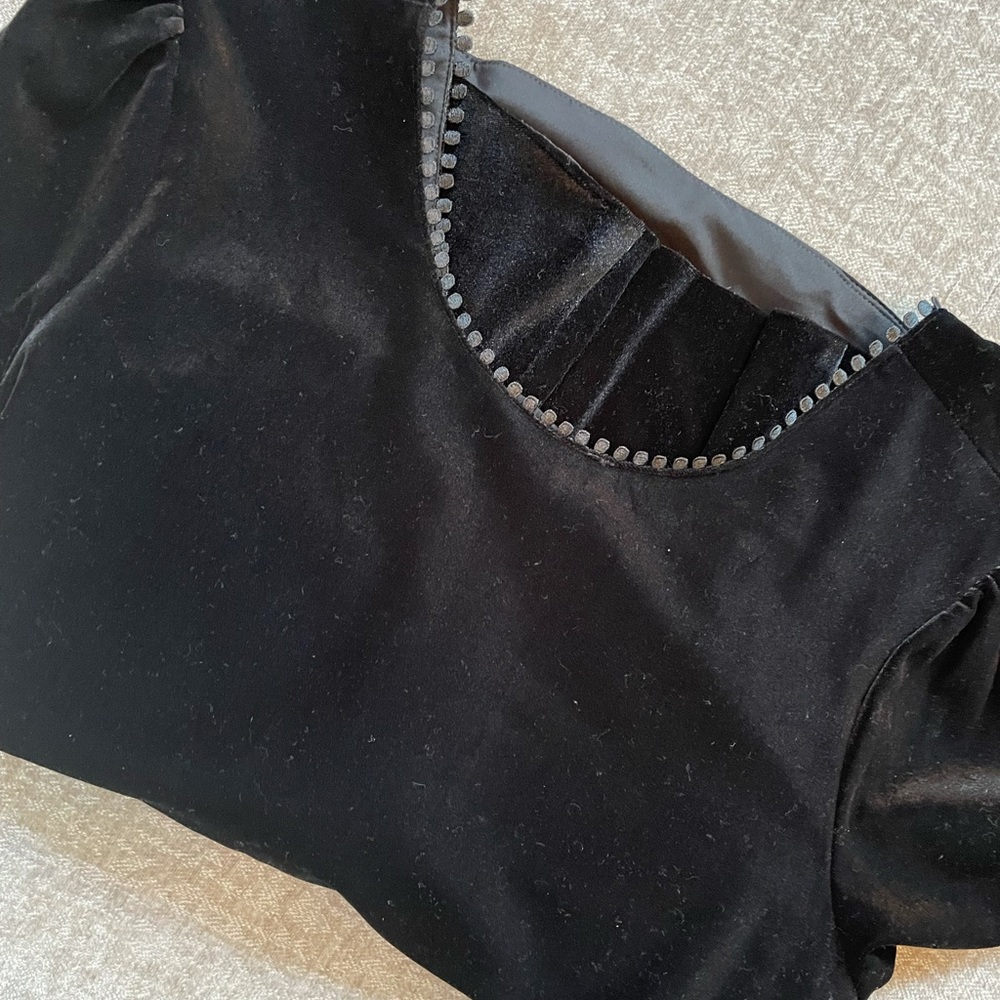 Draper James Black Velvet Peplum Top